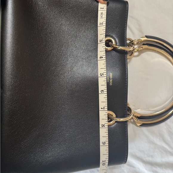 Jimmy Choo Black Satchel with Gold Accents - Picture 6 of 7